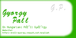 gyorgy pall business card